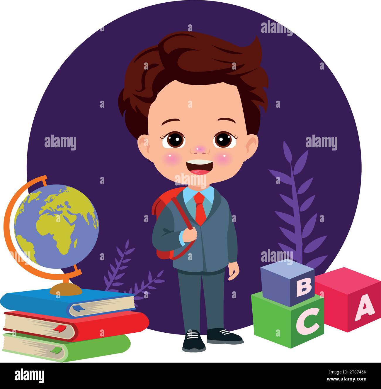 letter cubes and cute boy Stock Vector Image & Art - Alamy