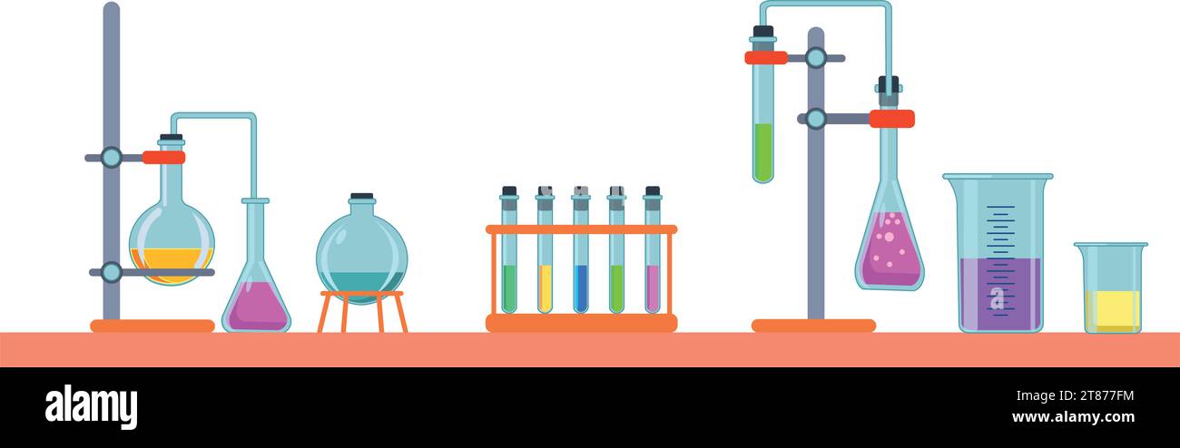 little scientist doing experiments and research Stock Vector