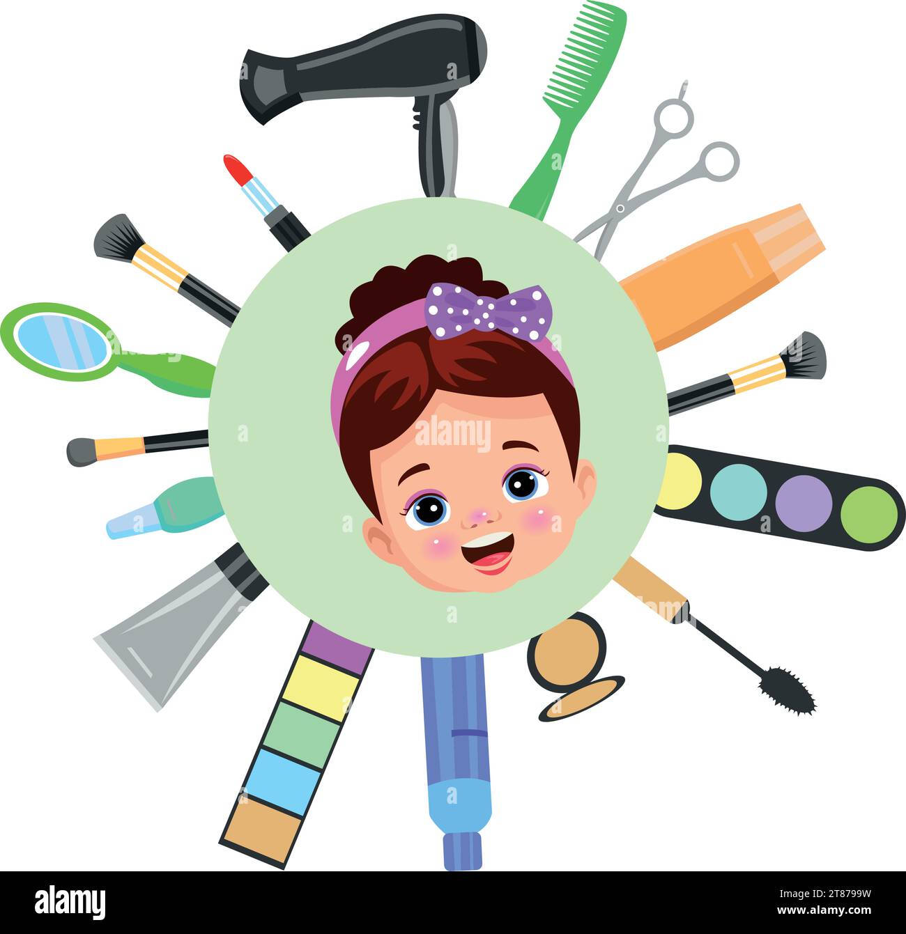 Beauty and Cosmetics Flat Design Icon Set Stock Vector