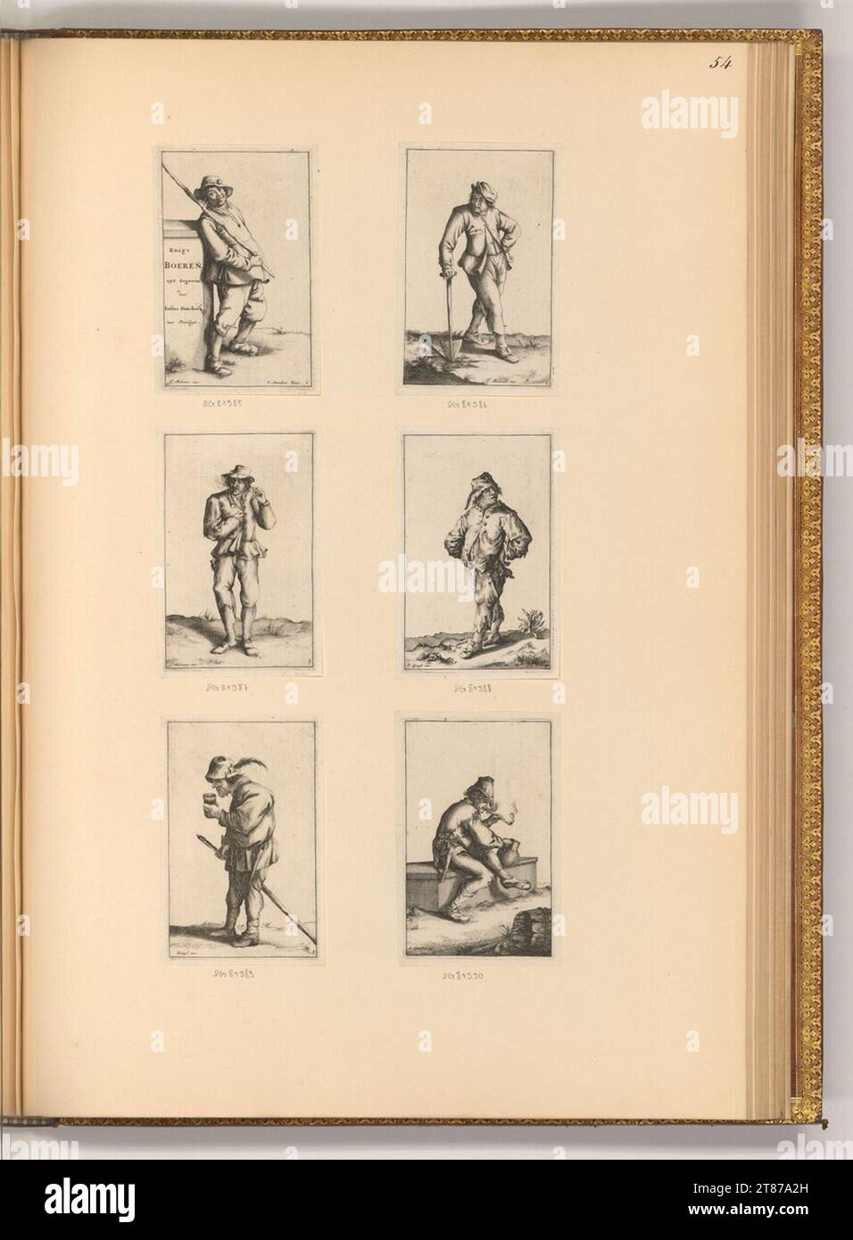 Cornelis Danckerts I (Engraver) Different peasant types. etching 1635 ...