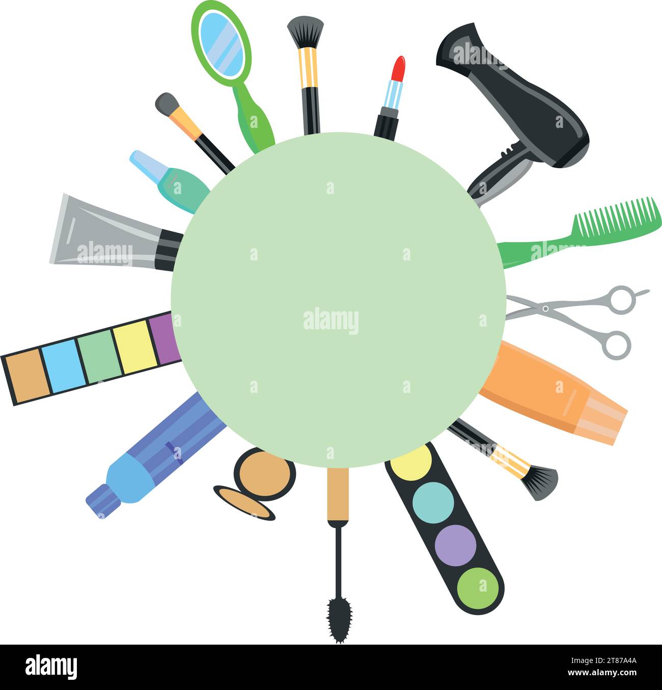 Beauty and Cosmetics Flat Design Icon Set Stock Vector