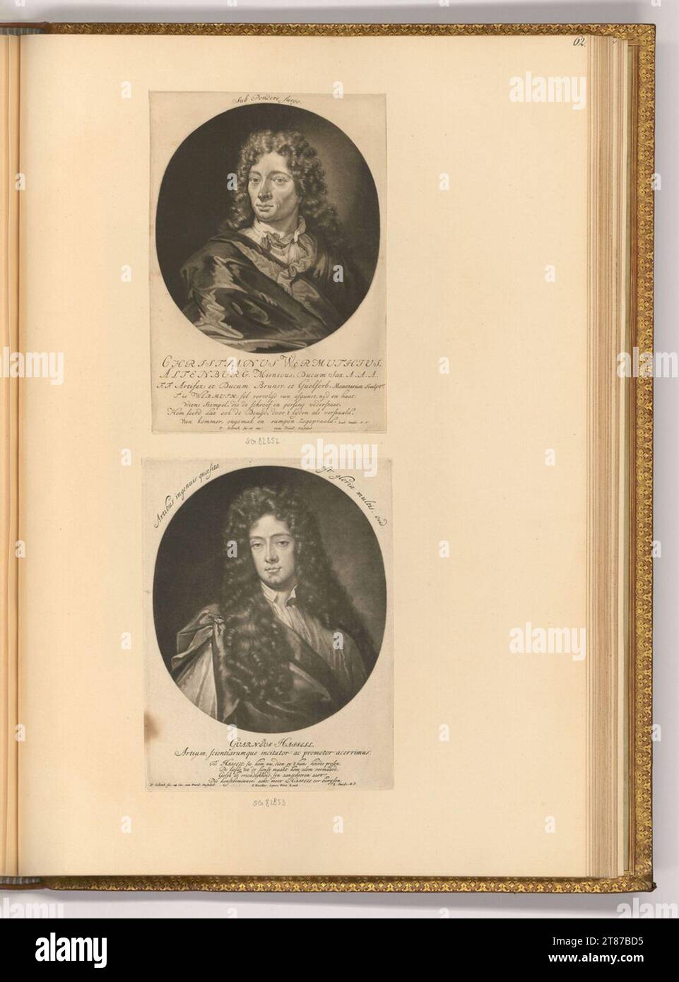 Pieter Schenk (Engraver) Portraits Christian Wermuth; Werner Hassel. Skiing 1680-1711 , 1680/1711 Stock Photo