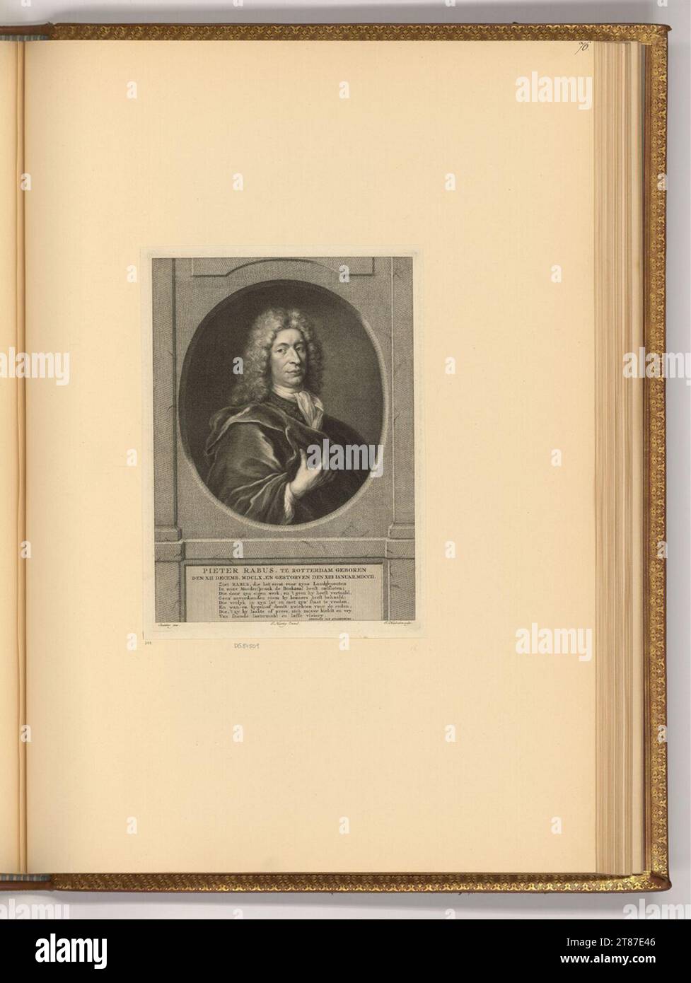 Jacob Houbraken (Engraver) Portrait Pieter Rabus. Copper engraving, etching 1713-1780 , 1713/1780 Stock Photo