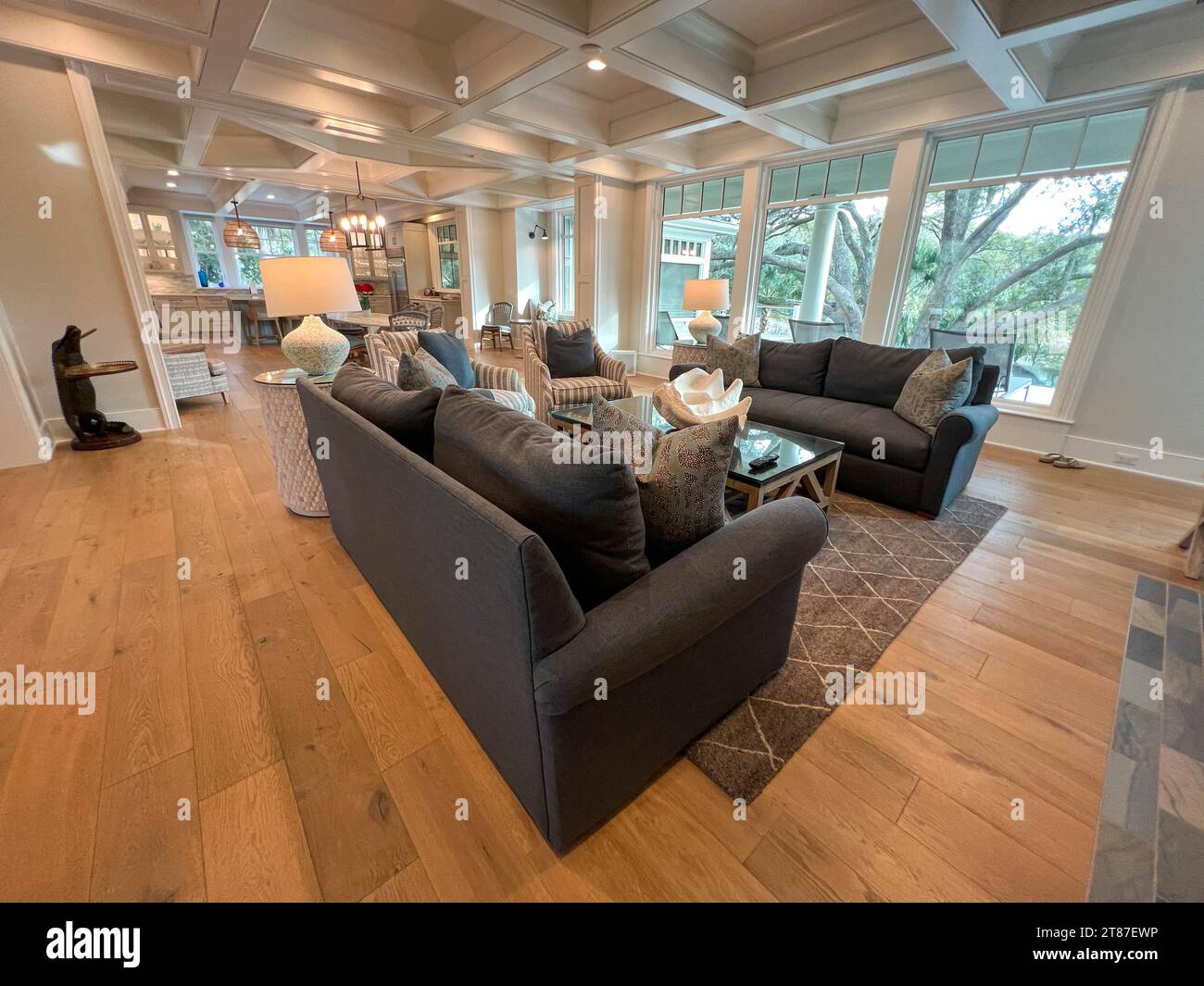 Kiawah Island, SC USA - February 26, 2023: A living room in a luxury ...