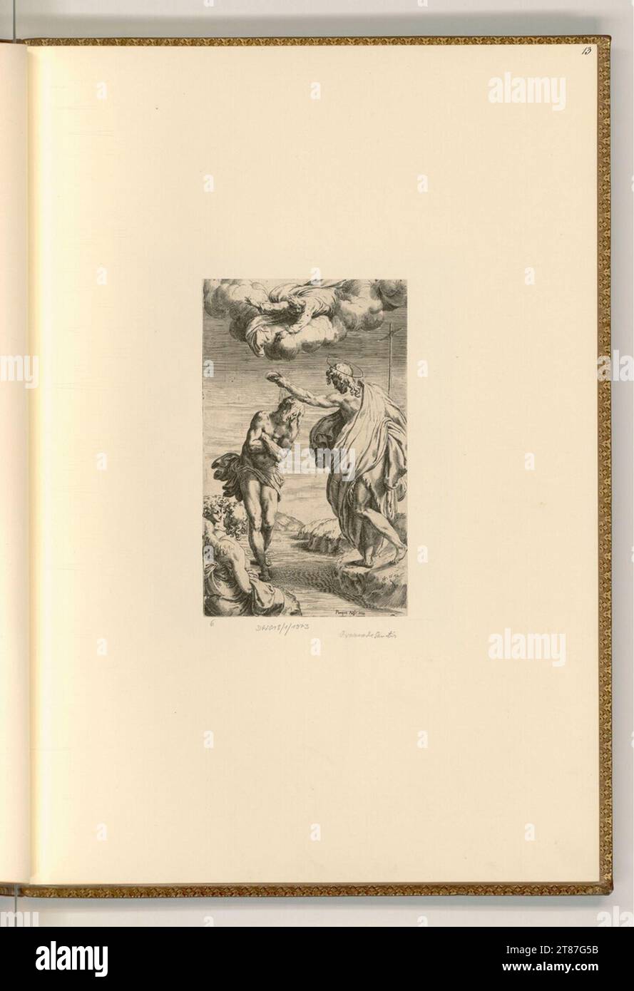 Orazio de Santis (Engraver) Baptism of Jesus. Copper engraving print ...
