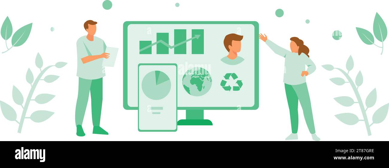Trash Recycling Flat Set Pro Vector Stock Vector