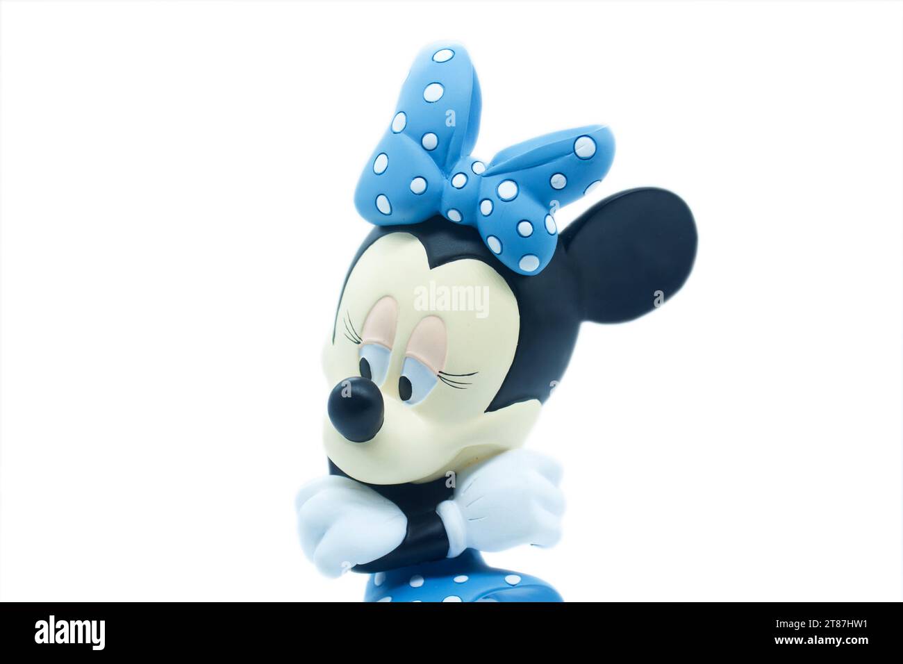 Studio image of Minnie Mouse on a white isolated background. Stock Photo
