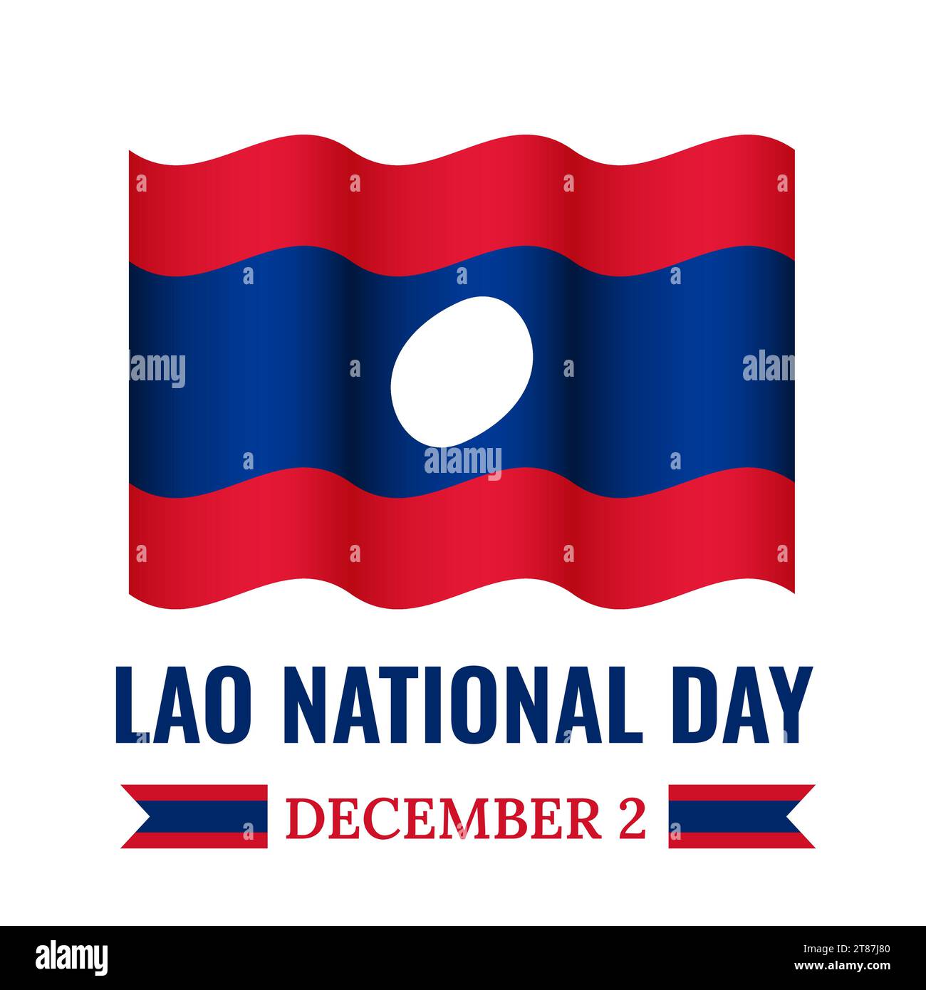 Lao National Day typography poster. Laos Holiday celebrate on December