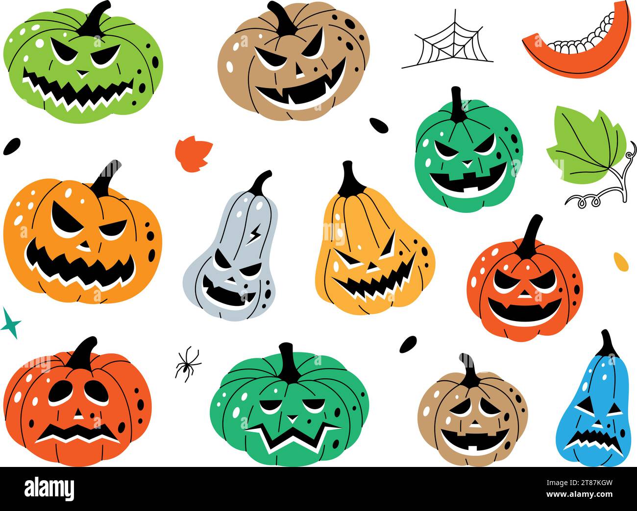 Happy halloween illustration pumpkins Stock Vector Images - Alamy