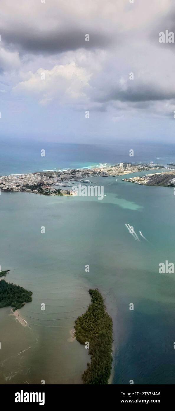 Flying into San Juan, Puerto Rico from Vieques, an off shore island