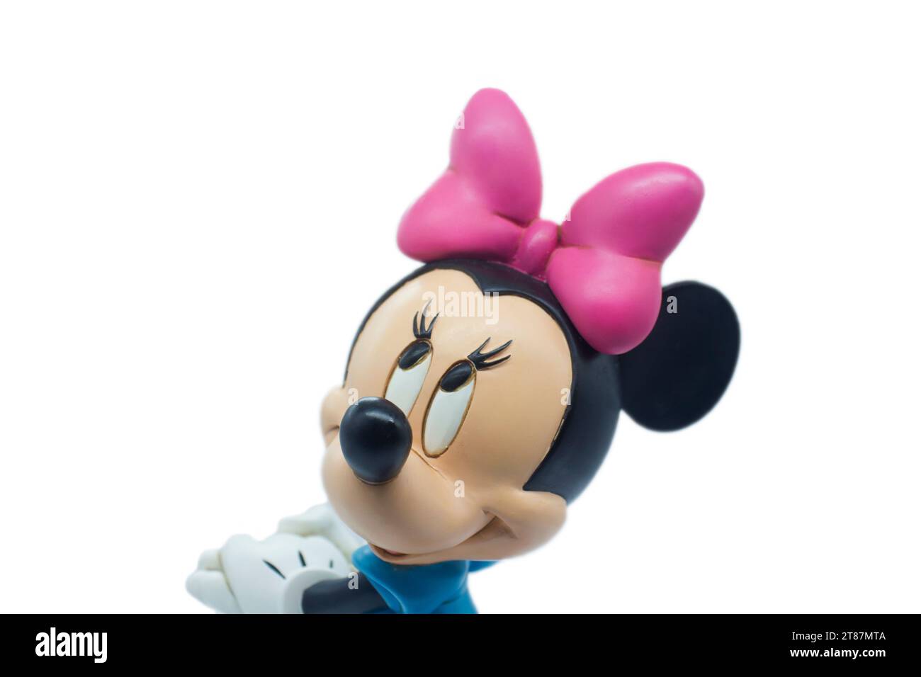 Studio image of Minnie Mouse on a white isolated background. Stock Photo