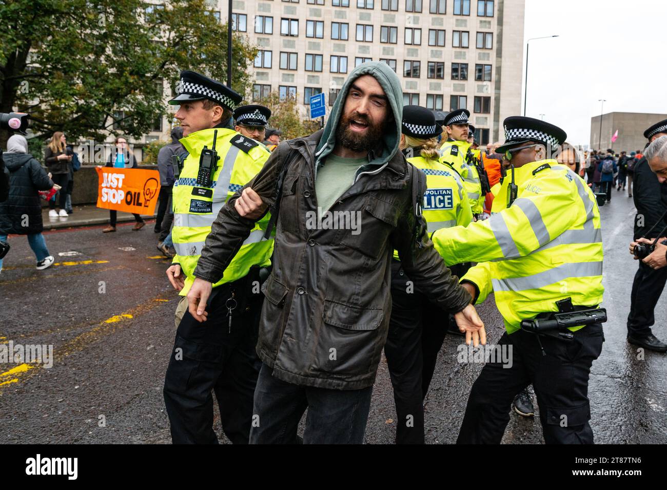 London, UK. 18 November 2023. Just Stop Oil Activists March In London ...