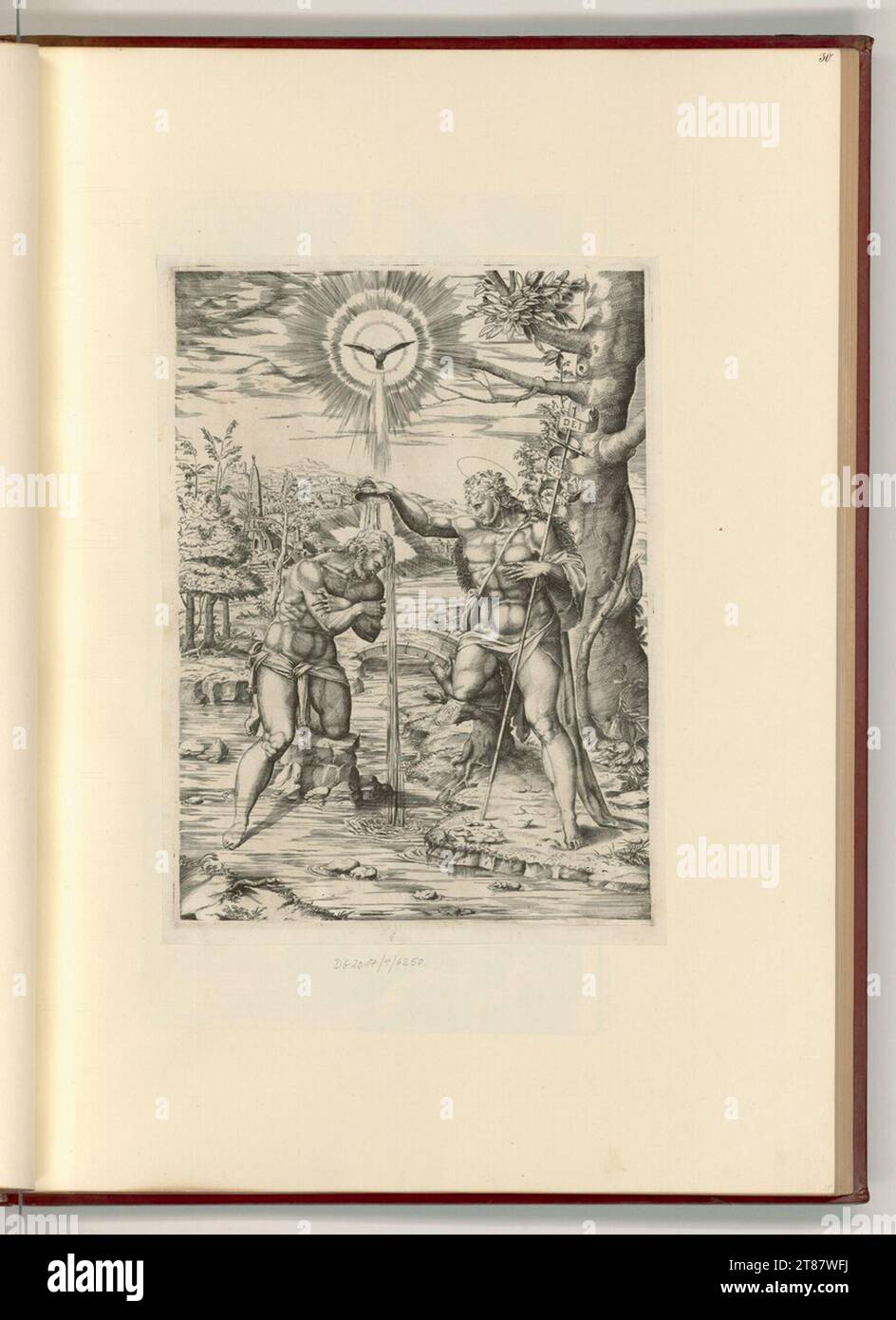 unbestimmt (Engraver) Baptism of Christ. Copper engraving print 17 ...