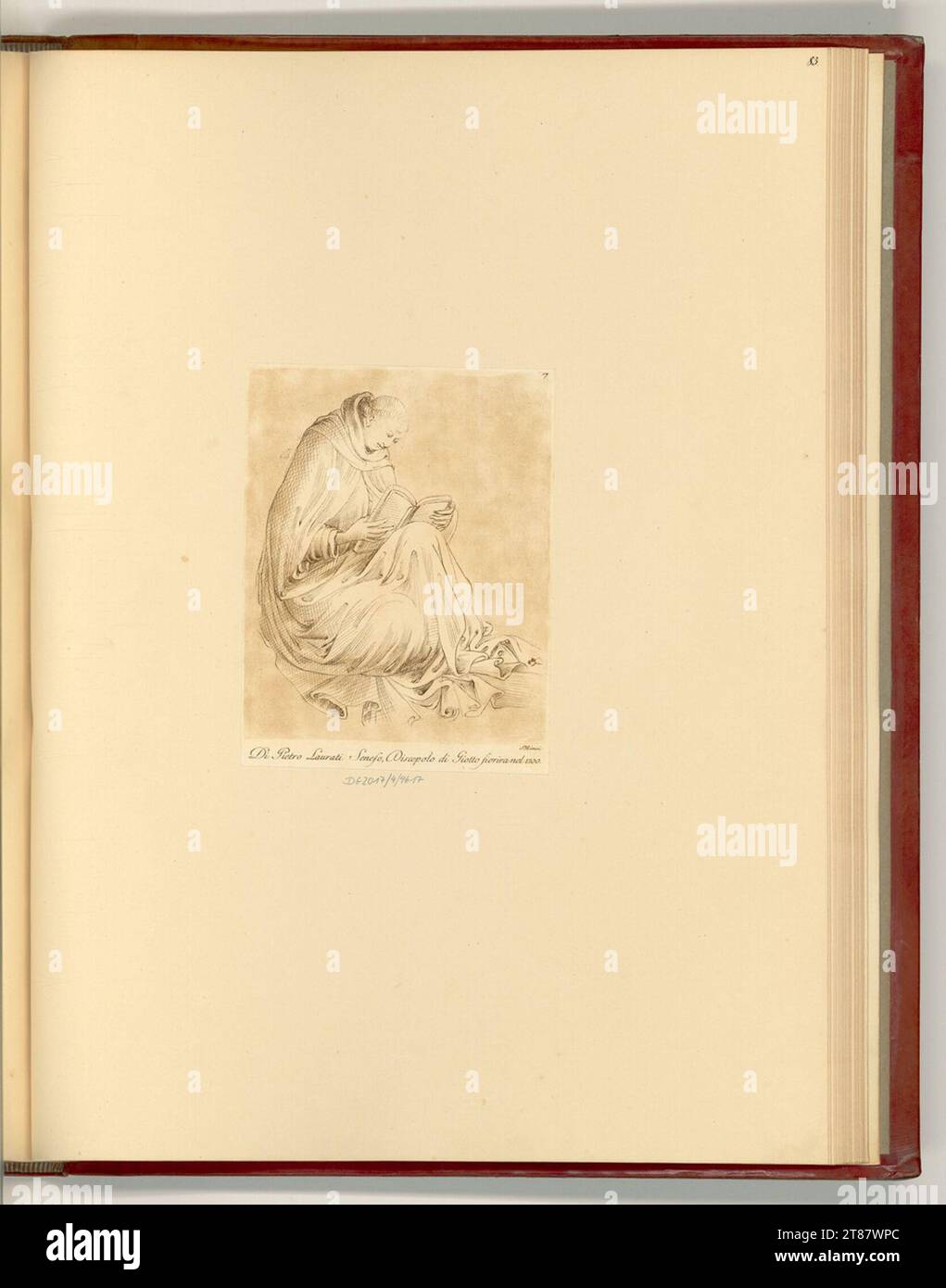 Stefano Mulinari (Engraver) Reading monk. Etching, sound plate 1778