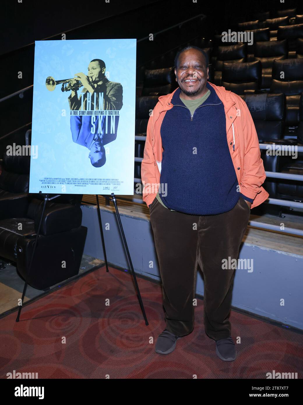 Santa Monica, California, USA. 16th November, 2023. Director Charles Mudede attending the Los Angeles Premiere of 'Thin Skin' at the Laemmle Monica Film Center in Santa Monica, California.  Credit: Sheri Determan Stock Photo