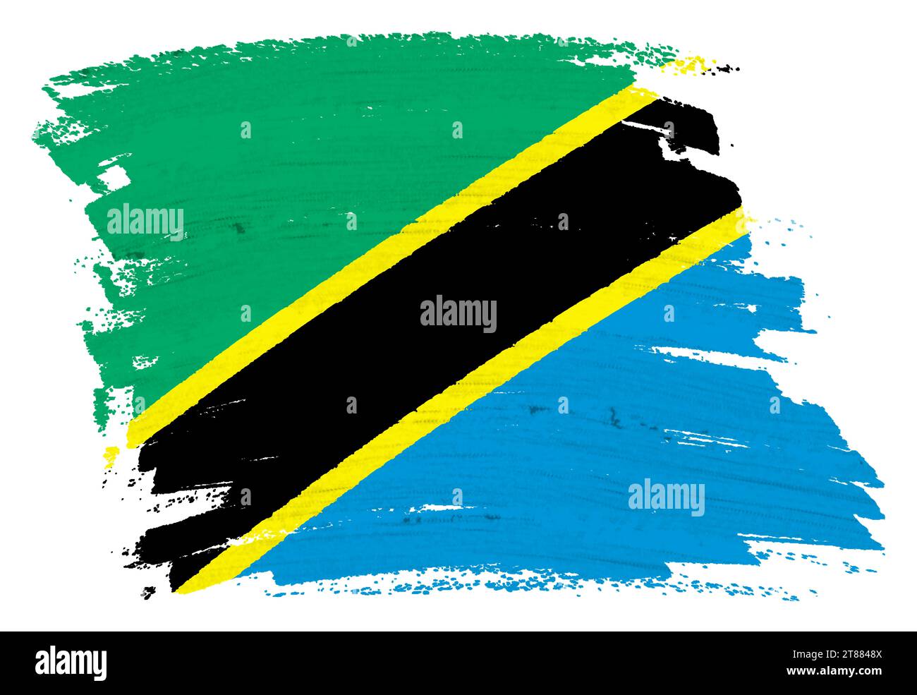 Tanzania flag paint splash illustration Stock Photo