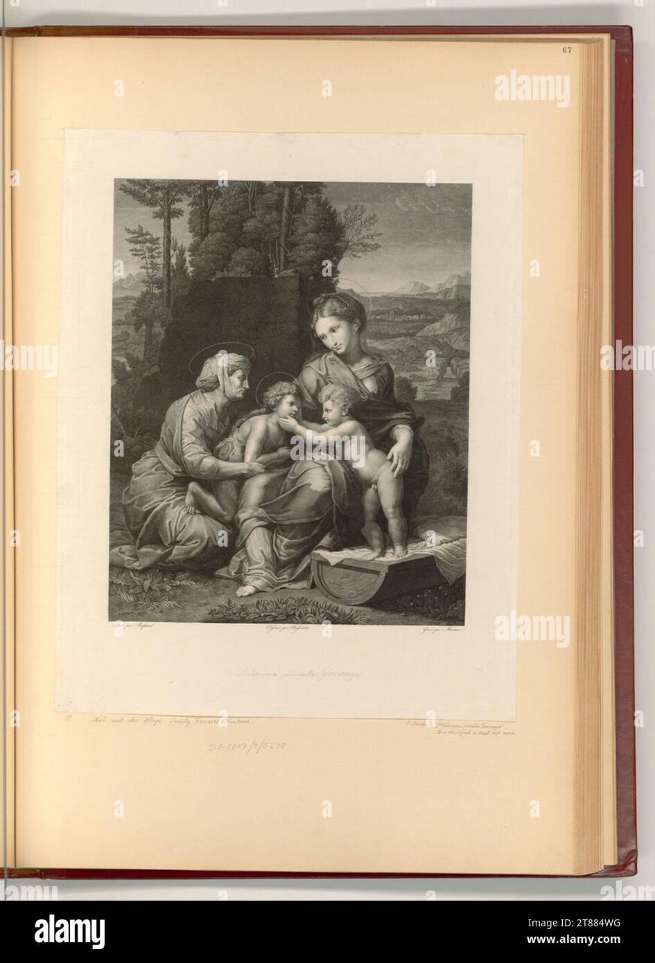 Ernst Morace (Engraver) Holy family with the child of Jesus on the ...