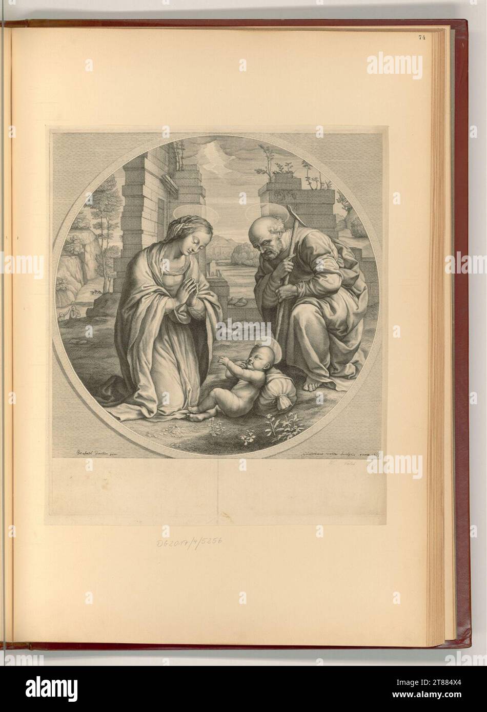 Guillaume Vallet (Engraver) Holy family. Copper engraving, etching 1657