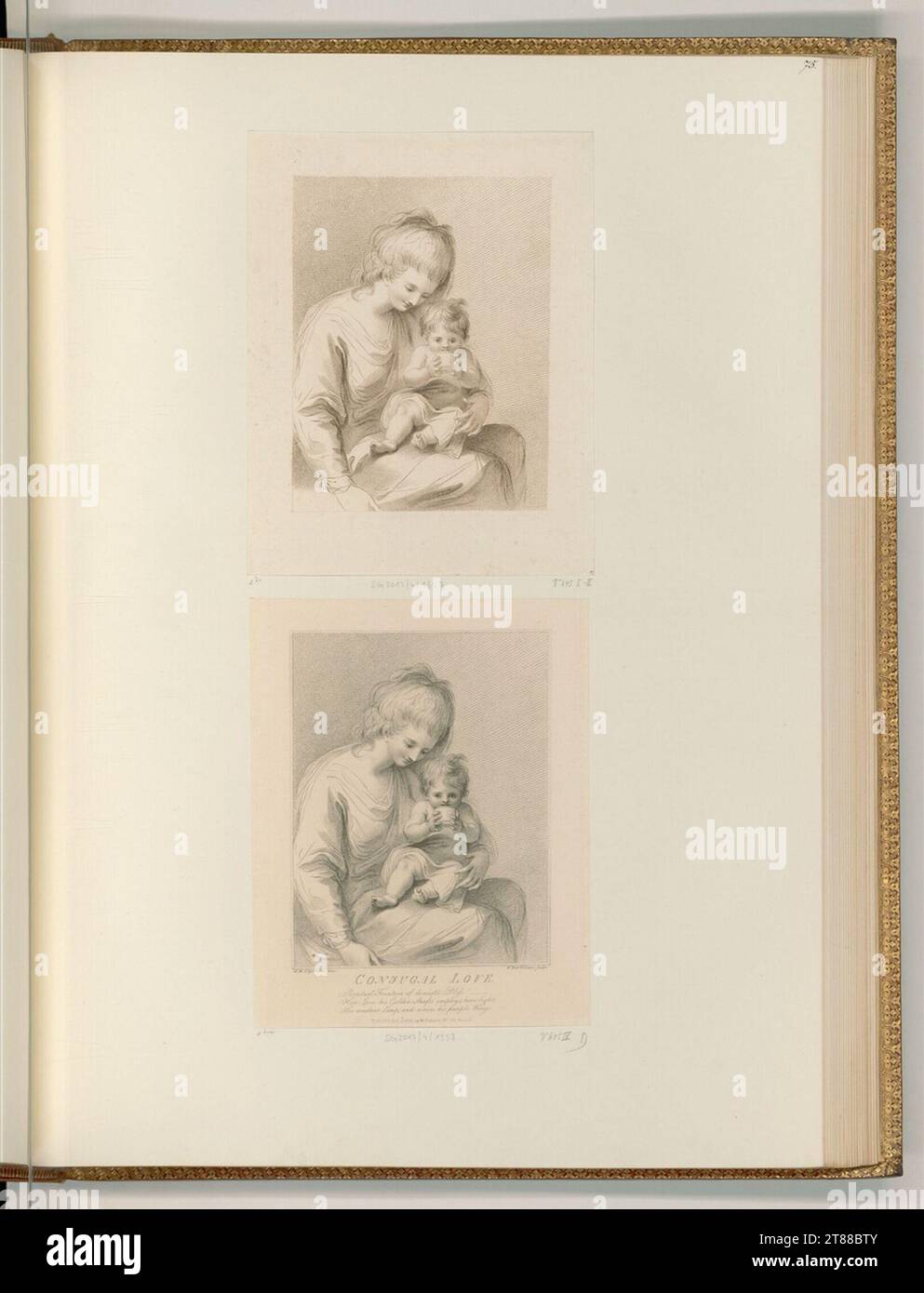 Francesco Bartolozzi (Engraver) Conjugal Love. Dotier manner, etching 1786 , 1786 Stock Photo