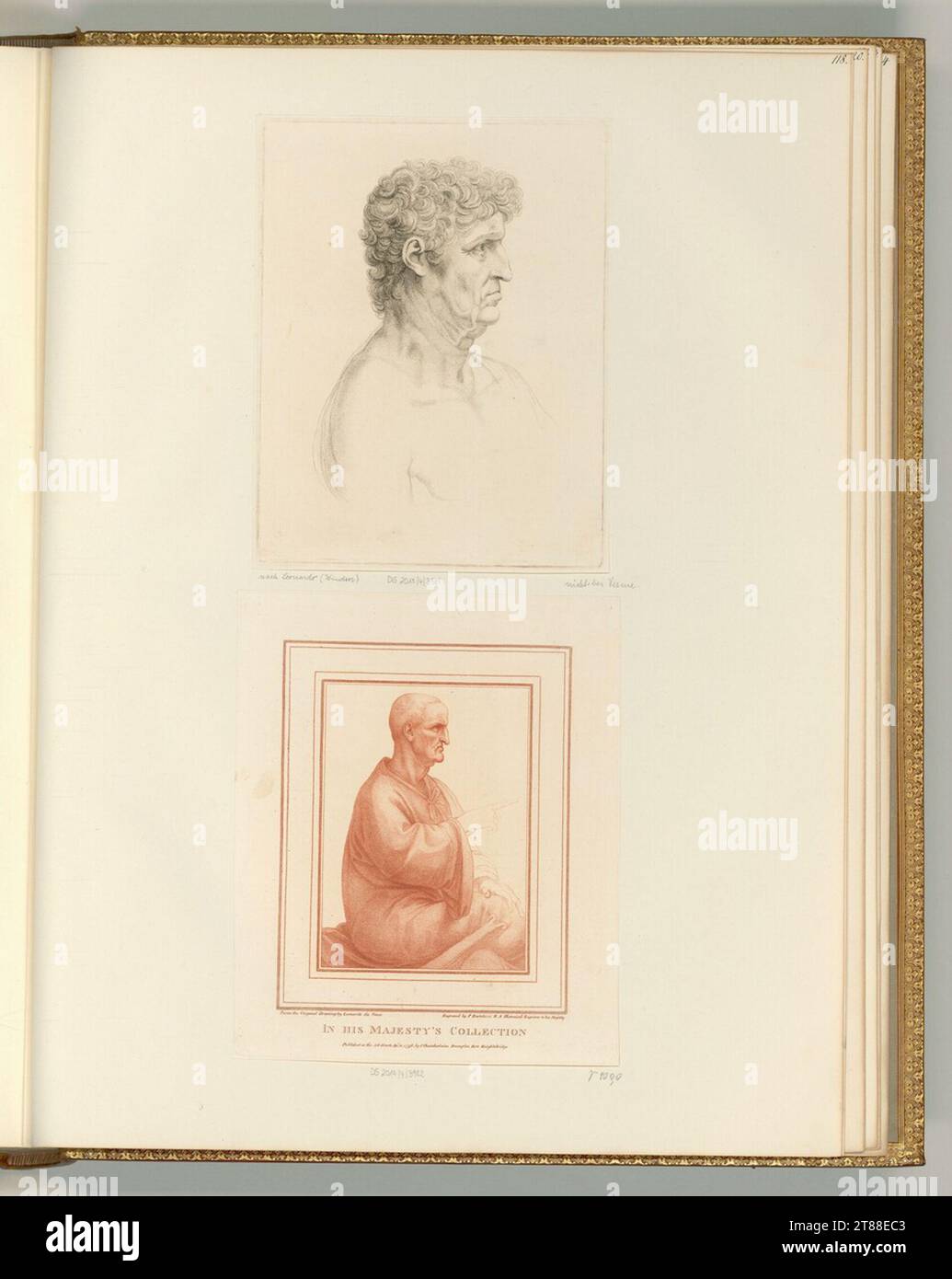 Francesco Bartolozzi (Engraver) Studies, male heads. Copper engraving