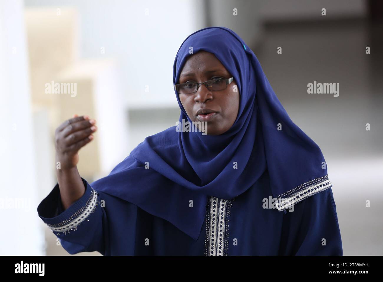 Dar Es Salaam, Tanzania. 17th Nov, 2023. Asha Fum Khamis, a Chinese language teacher from