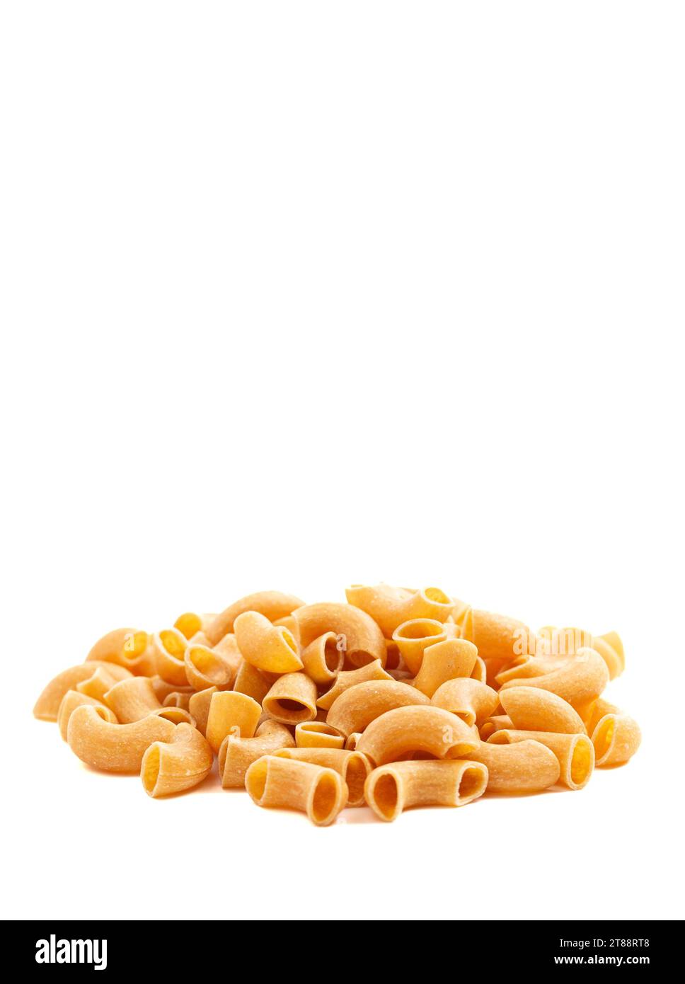 Gluten Free Brown Rice Elbow Macaroni Pasta Isolated on a White