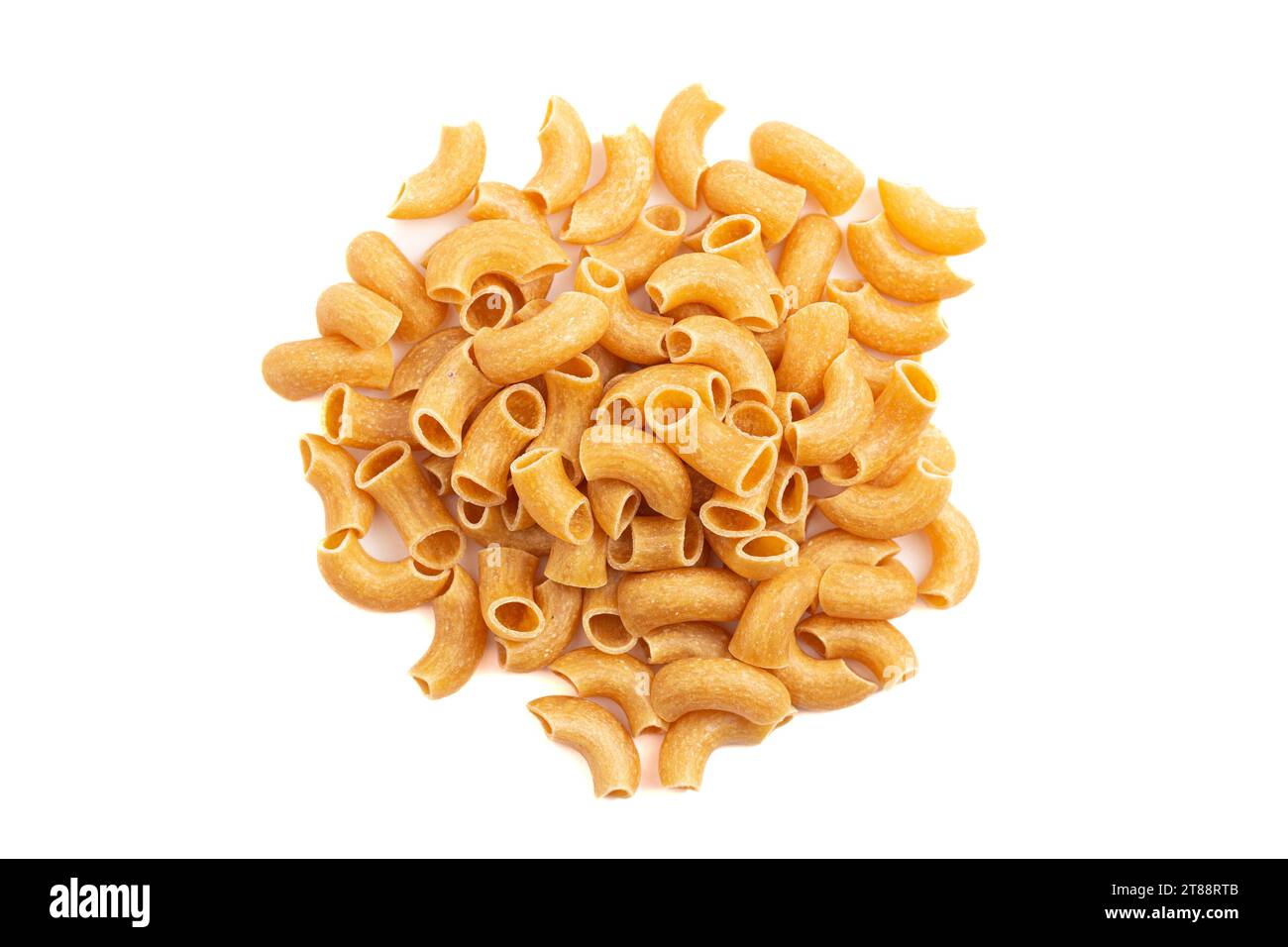 Gluten Free Brown Rice Elbow Macaroni Pasta Isolated on a White
