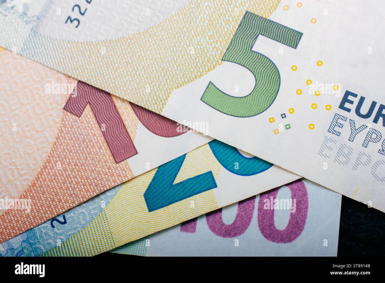 Financial background. Euro banknotes. Business, finance, investment, saving, corruption concept Stock Photo