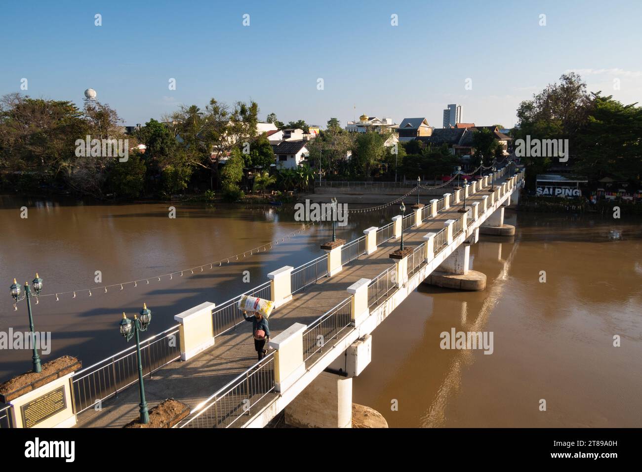 Chansom Memorial Bridge (Khua Kaek), Chiang Mai Stock Photo