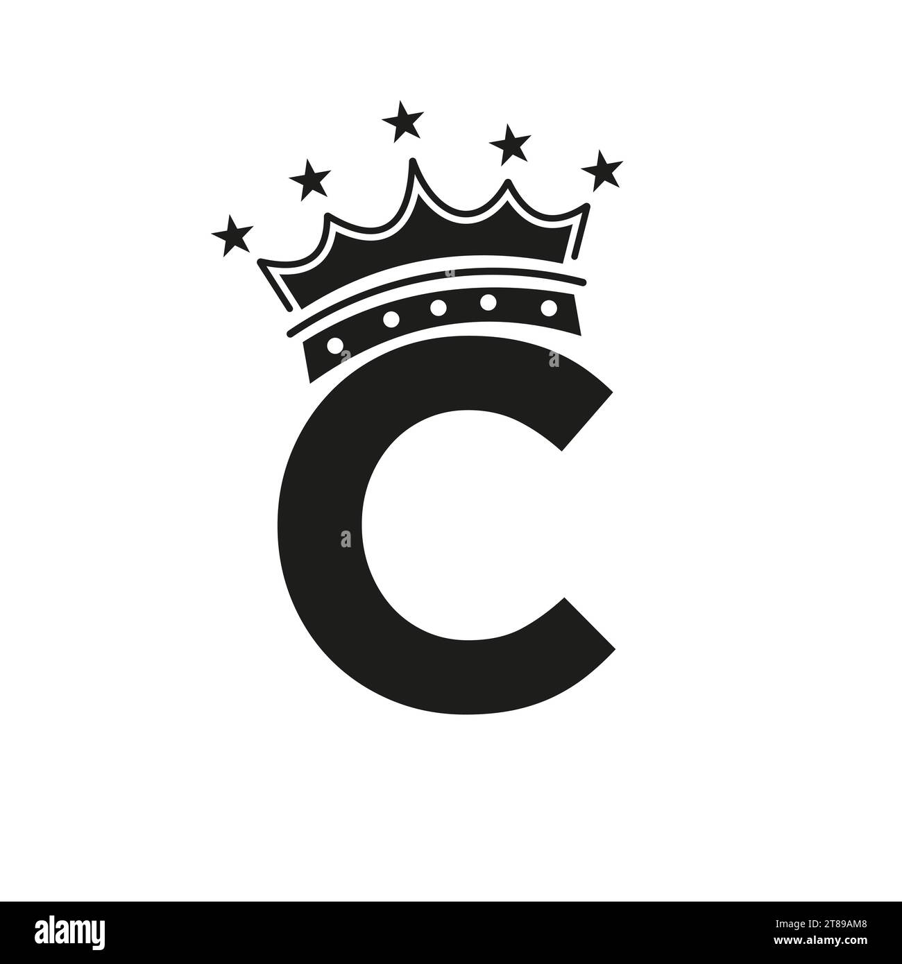 Crown Logo On Letter C With Star Icon. Luxury Symbol Vector Template ...