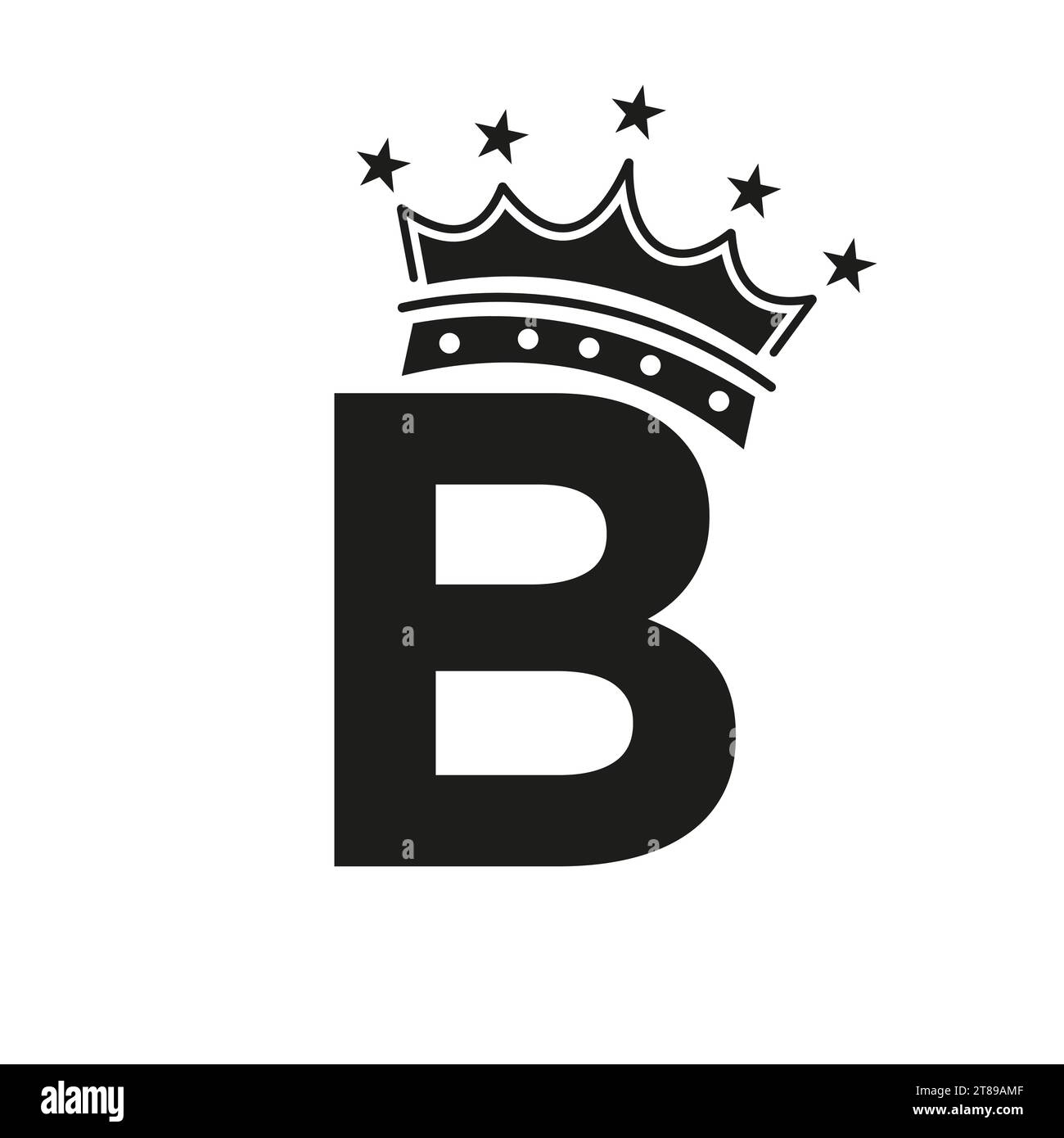 Crown Logo On Letter B With Star Icon. Luxury Symbol Vector Template ...