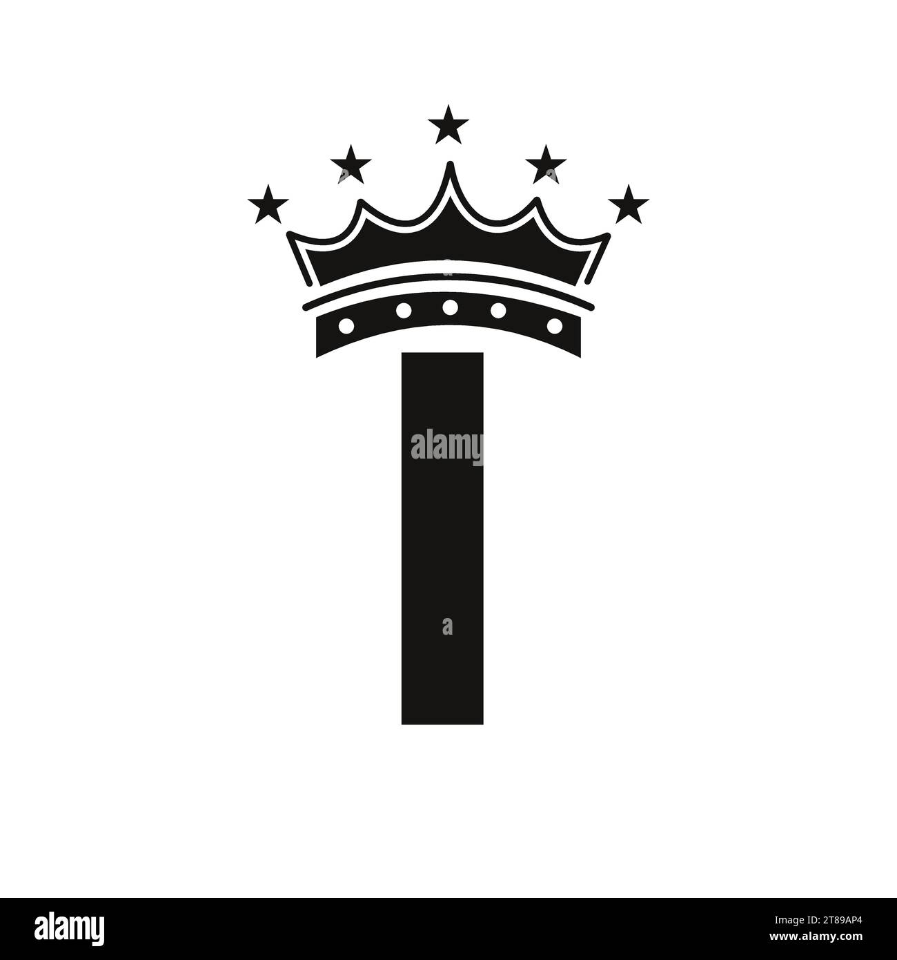 Crown Logo On Letter I With Star Icon. Luxury Symbol Vector Template ...
