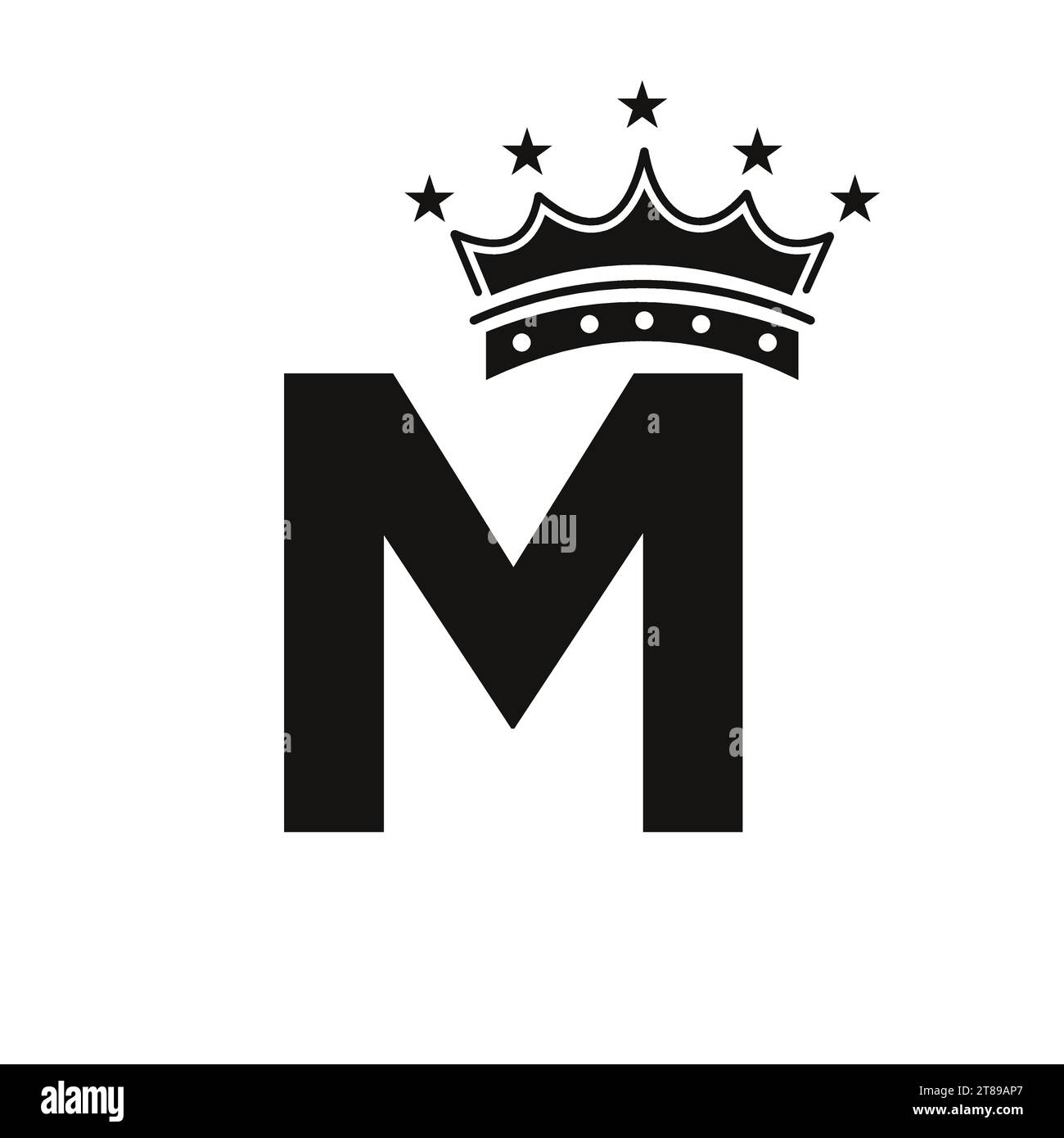 Crown Logo On Letter M With Star Icon. Luxury Symbol Vector Template ...