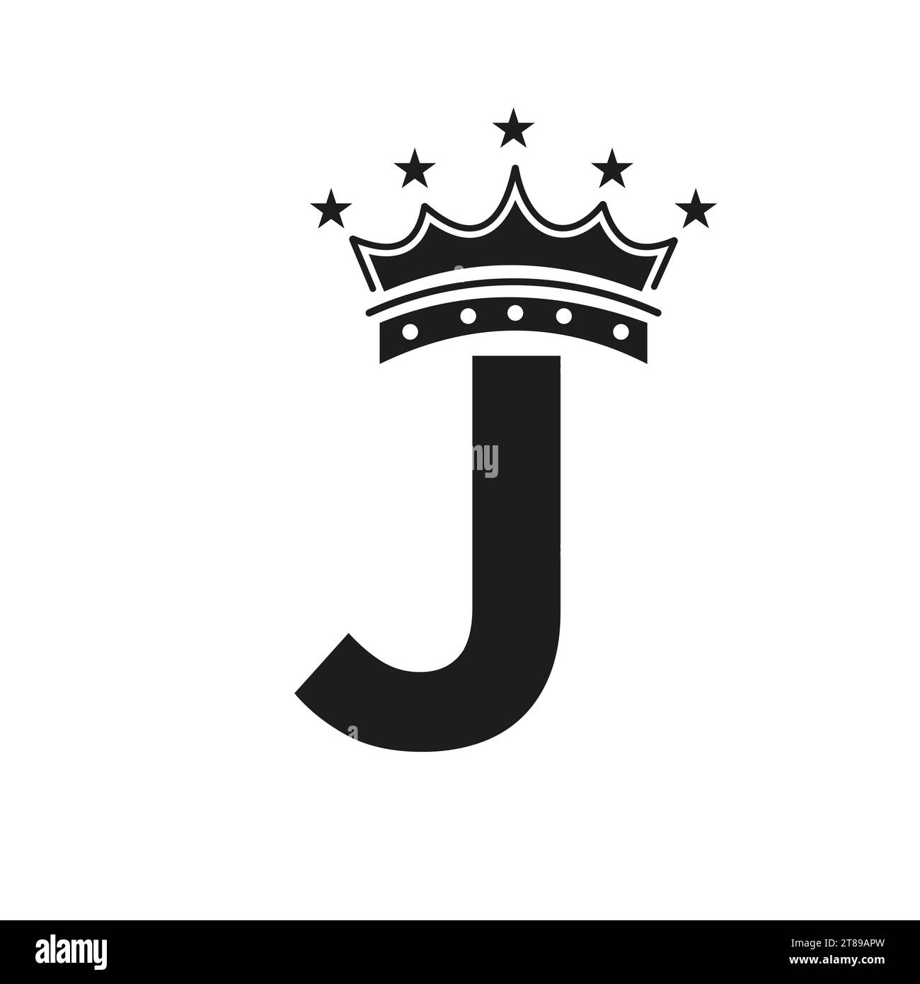 Crown Logo On Letter J With Star Icon. Luxury Symbol Vector Template ...