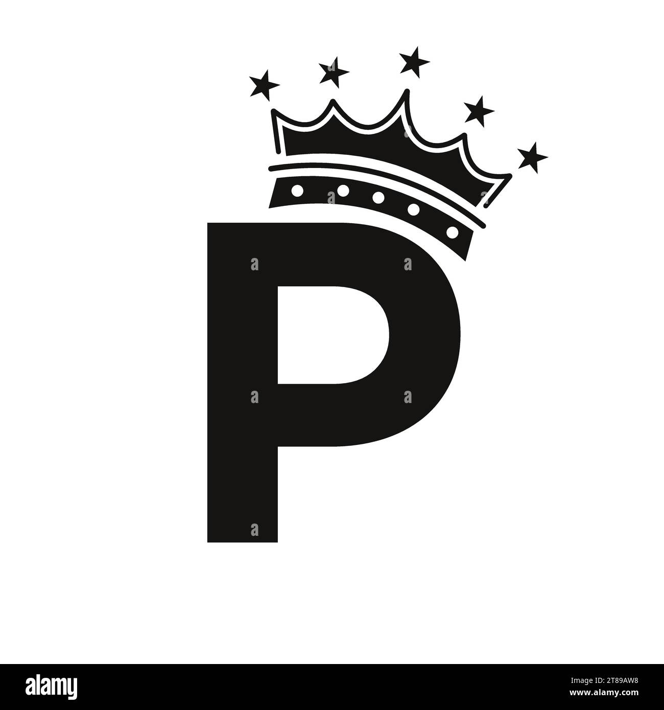 Crown Logo On Letter P With Star Icon. Luxury Symbol Vector Template ...