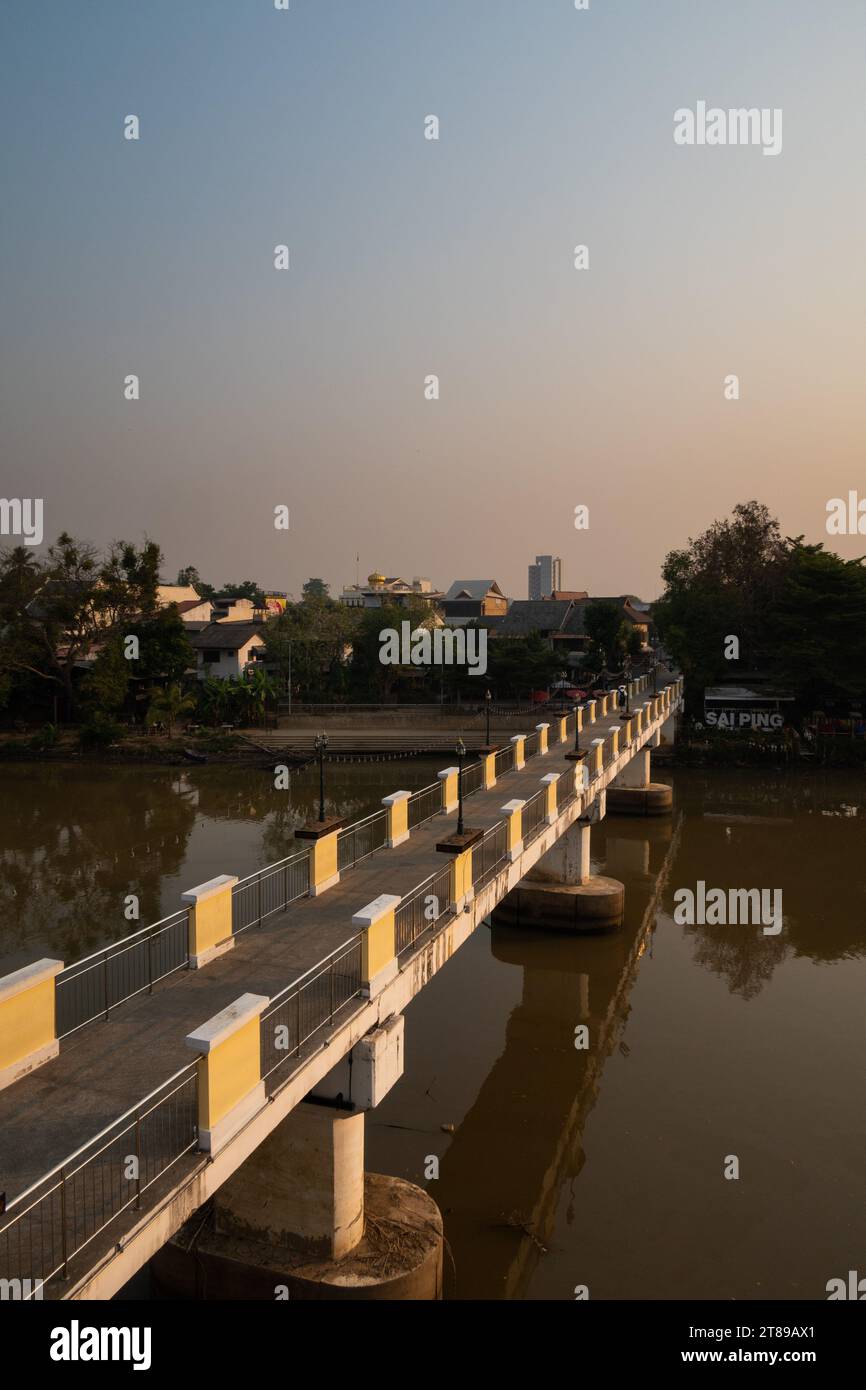 Chansom Memorial Bridge (Khua Kaek), Chiang Mai Stock Photo