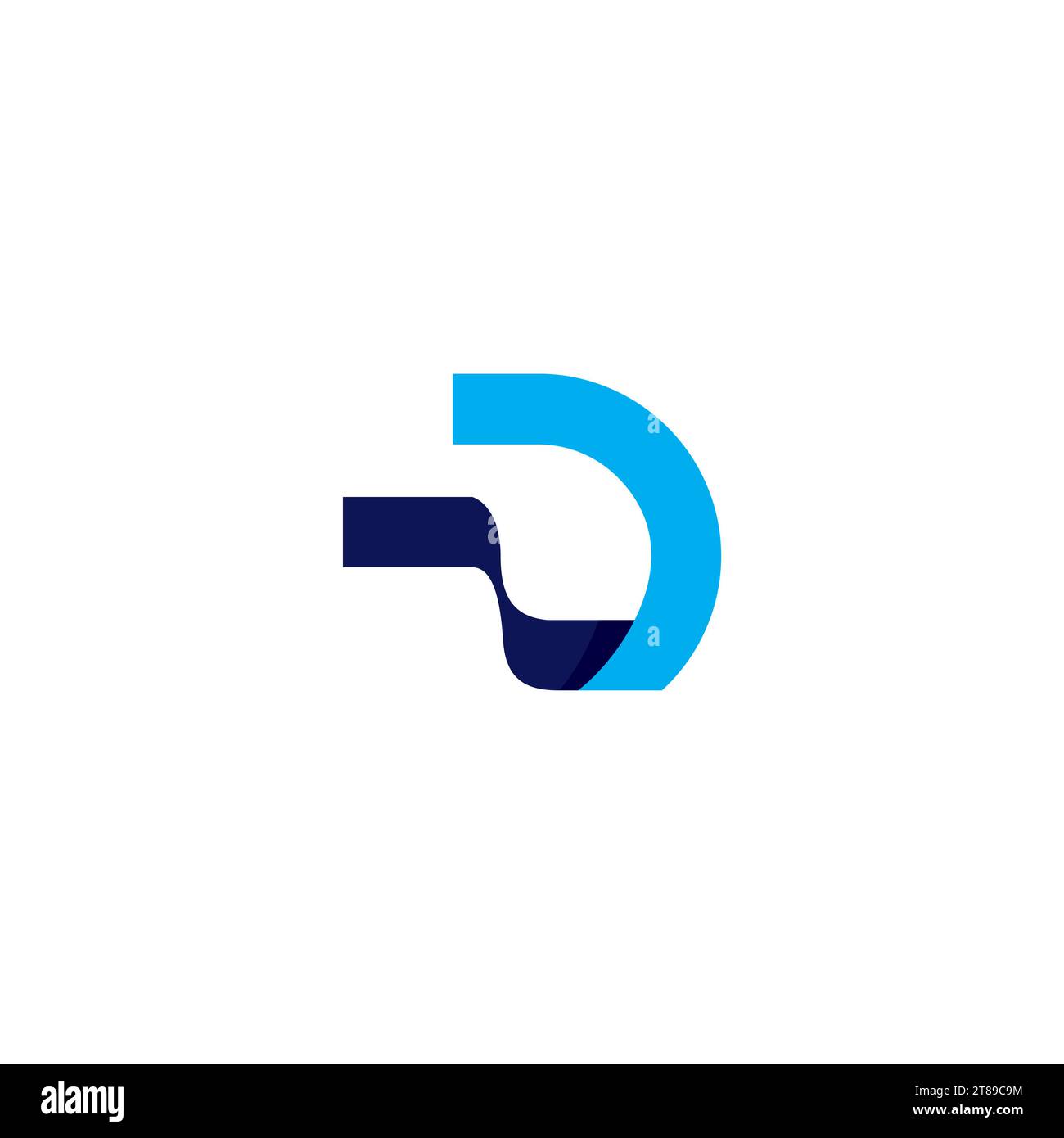 D Technology Logo Simple Design Stock Vector
