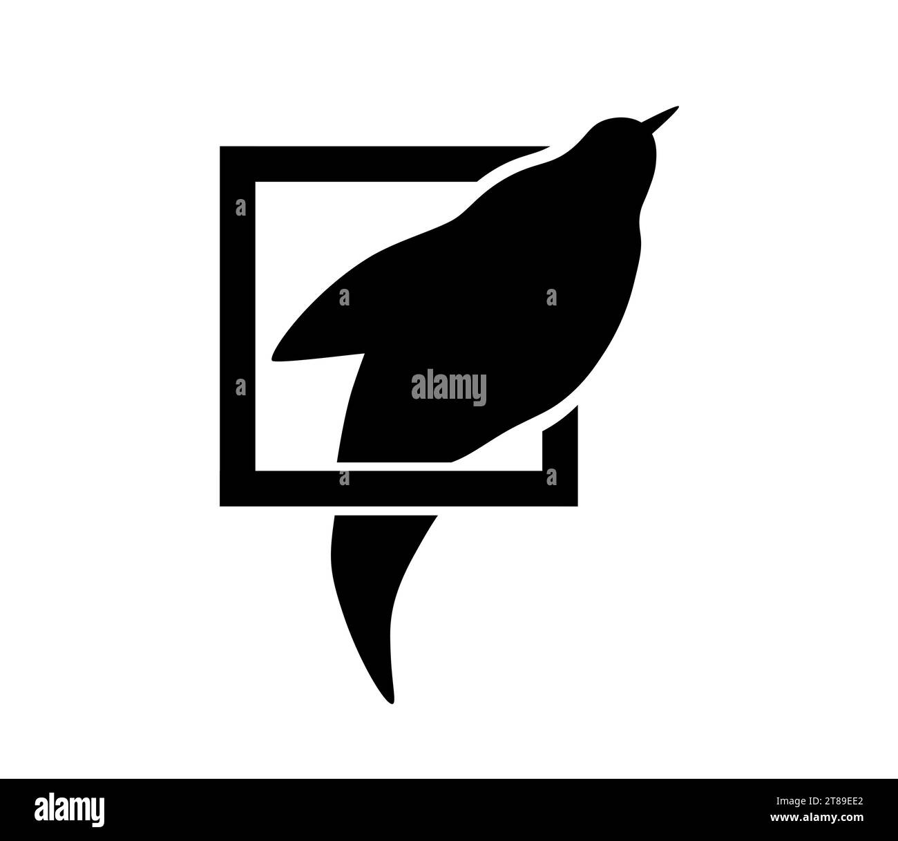 vector logo illustration design, bird in window, template design Stock