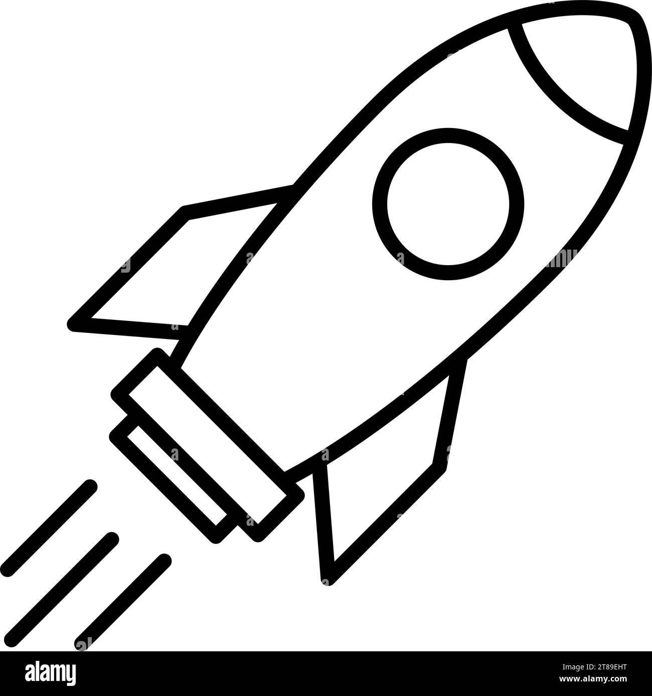 Linear rocket icon as a creative idea concept Stock Vector
