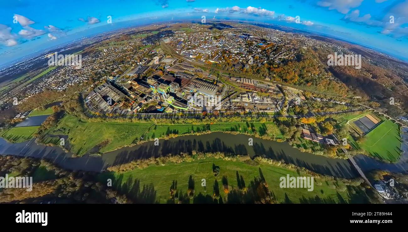 Aerial view, factory premises Deutsche Edelstahlwerke Specialty Steel