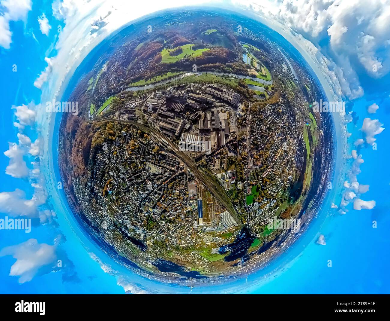 Aerial view, factory premises Deutsche Edelstahlwerke Specialty Steel