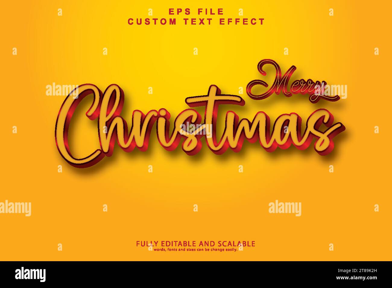 Christmas 3d editable premium text effect Stock Vector
