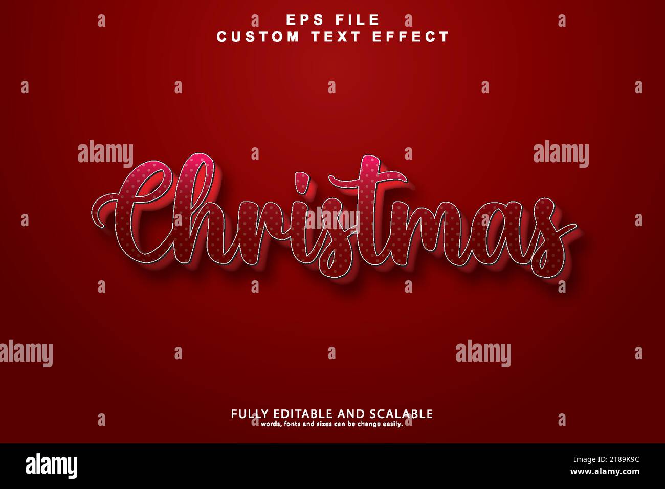 Christmas 3d editable premium text effect Stock Vector Image & Art - Alamy
