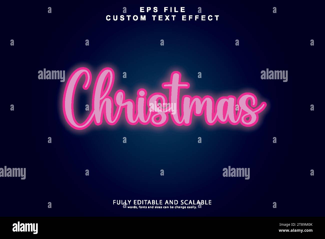 Christmas 3d editable premium text effect Stock Vector