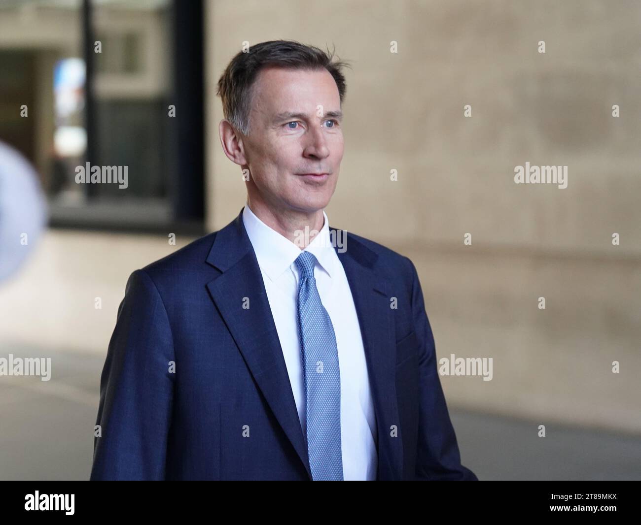 Chancellor of the Exchequer Jeremy Hunt leaves BBC Broadcasting House ...