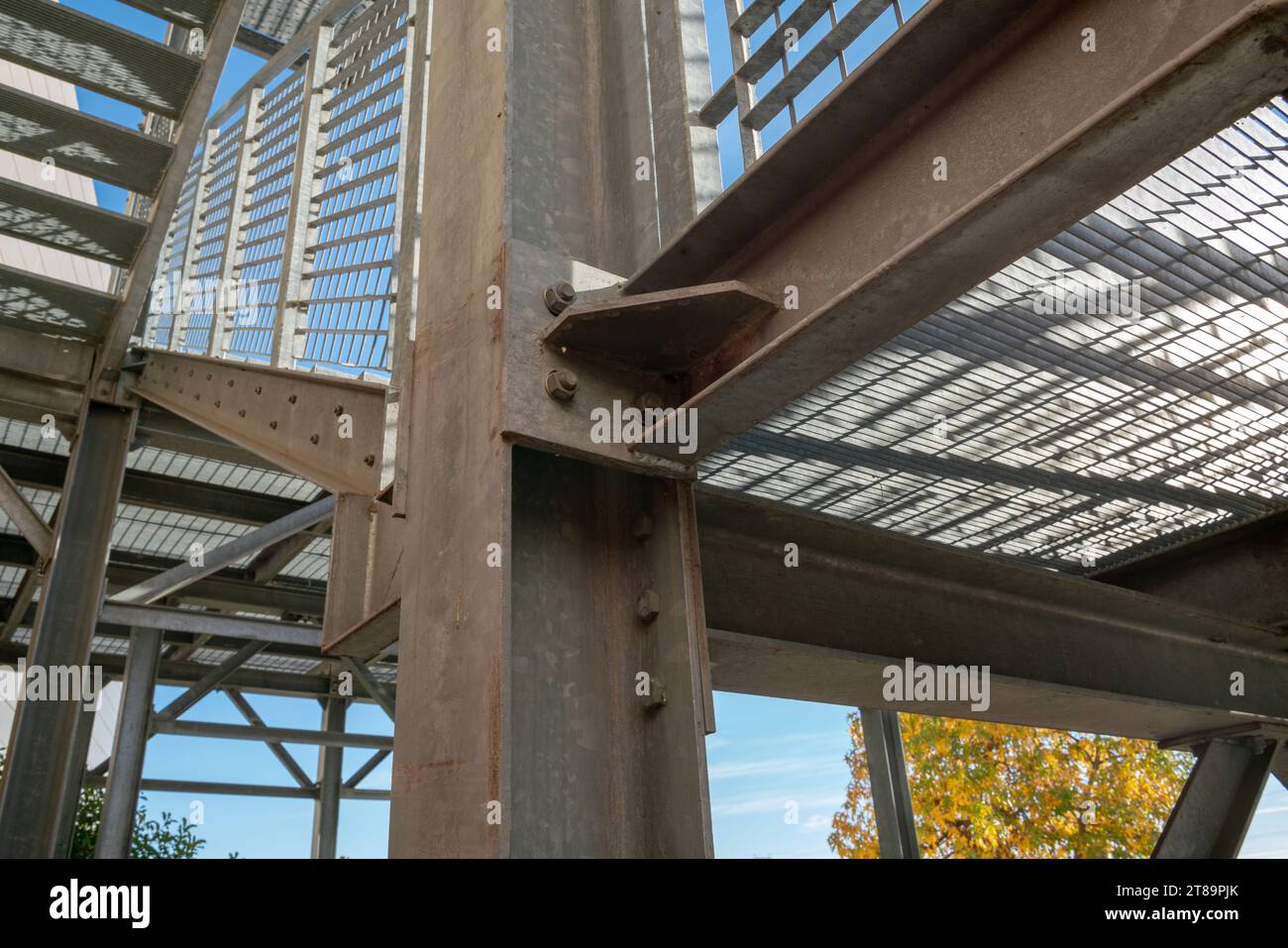 particular structure in galvanized stainless steel, with details of the
