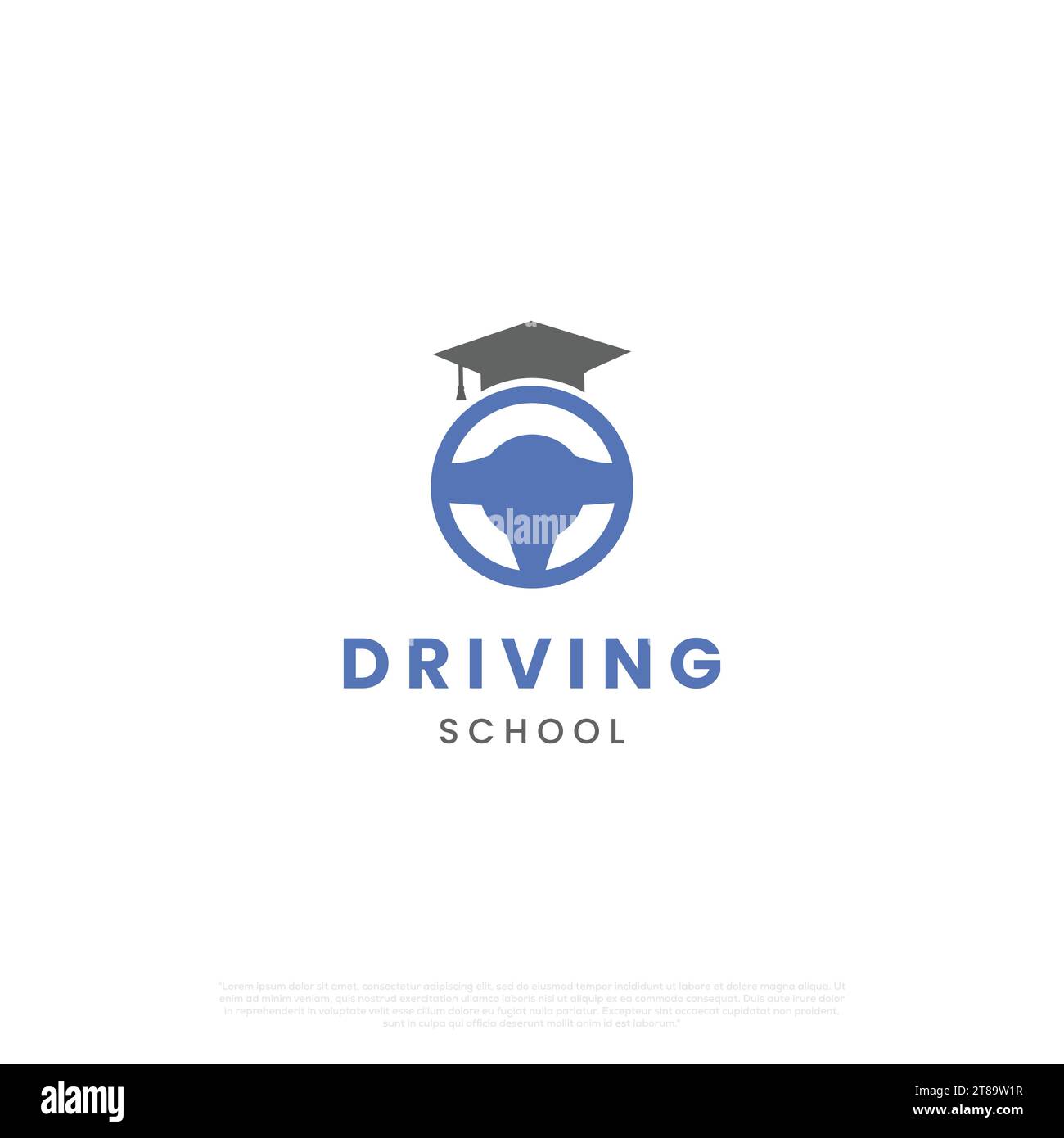 driving lesson logo, driving school logo, steering wheel combine with
