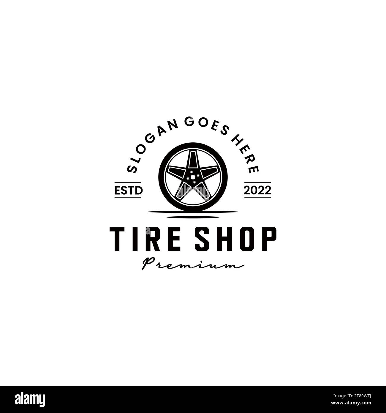 tire shop logo design vintage classical template Stock Vector Image