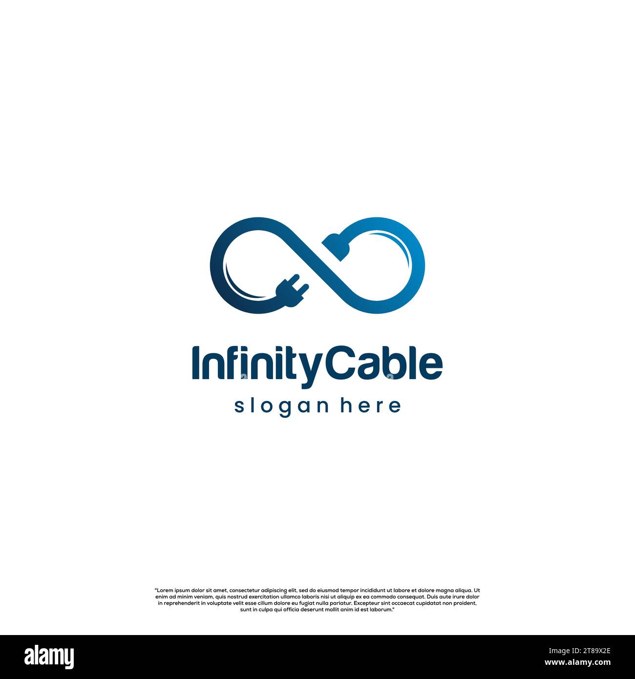 infinity symbol combine with socket logo, infinity cable logo icon