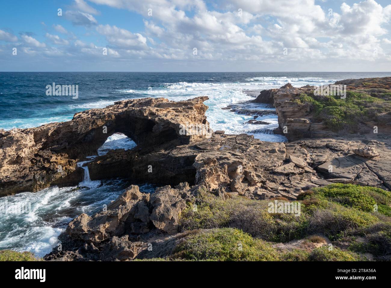 Rock formations at West End, Rottnest Island, Western Australia Stock Photo